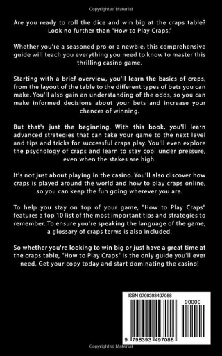 Book page with Craps game rules and strategy tips