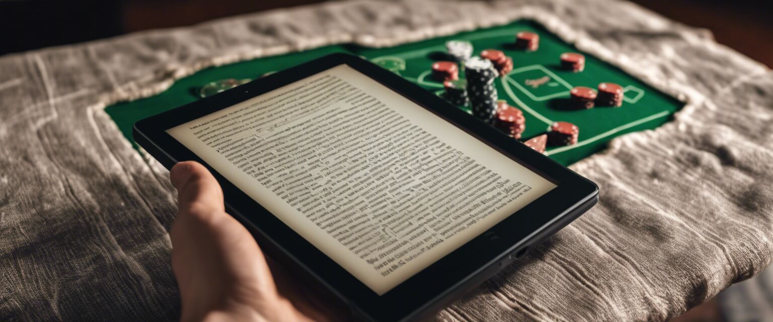 E-book reader with a gambling book